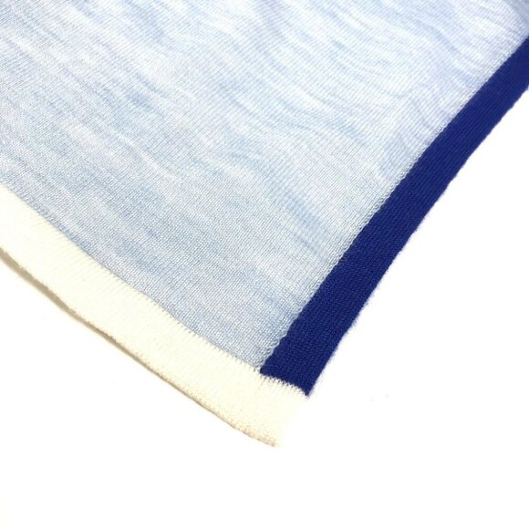 HERMES Epi Carre Geant 120 Large Shawl Stole/Shawl Scarf silk / Cashmere blue - Picture 11 of 15